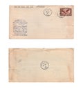 Canadian Air Mail Vintage 1936 Envelope Front and Back Royalty Free Stock Photo