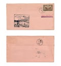 Canadian Air Mail Vintage 1930 Envelope Front and Back Royalty Free Stock Photo
