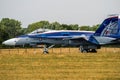 Canadian Airforce F-18 plane in the RIAT airshow in Fairford, England, UK