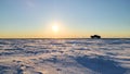 Canadian arctic sunrise by truck