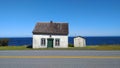 Canadian barns - are the castles of the country Canada. Impressive, magnificent, irreplaceable. Haut Gaslesie. Quebec. Royalty Free Stock Photo