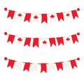 Canadian buntings, garlands, flags set