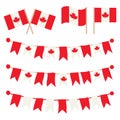 Canadian buntings, garlands, flags set