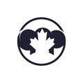 Canadian chef vector logo design template. Maple leaf with chef hat icon logo.