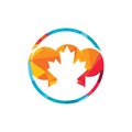 Canadian chef vector logo design template. Maple leaf with chef hat icon logo.