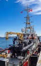 Canadian Coast Guard and Royal Canadian Mounted Police mid-shore patrol vessel CCGS Caporal Kaeble V.C. Royalty Free Stock Photo