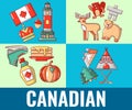 Canadian concept banner, cartoon style Royalty Free Stock Photo