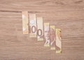 Canadian dollar banknotes cut and slit