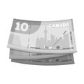 Canadian Dollar. Canada single icon in monochrome style vector symbol stock illustration web.