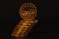 Canadian Dollar Coin Isolated On Black Royalty Free Stock Photo