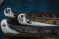 Canadian first nation canoes on water