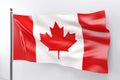 Canadian Flag Against A Blank Background