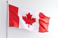 Canadian Flag Against White Backdrop