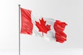 Canadian Flag Against A White Background