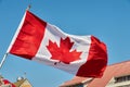 Canadian Flag Blue Sky Royalty Free Stock Photo