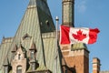 Canadian Flag in Quebec City 2019 Royalty Free Stock Photo