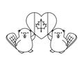 canadian flag with heart shape and beavers