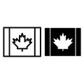 Canadian flag line and glyph icon. Canada vector illustration isolated on white. Maple outline style design, designed