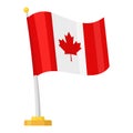 Canadian flag with a maple leaf icon