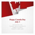 Canadian flag in pop art style with text Happy Canada Day Royalty Free Stock Photo