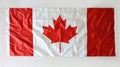 Canadian Flag with Red Maple Leaf on White Background