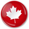 Canadian flag round badge in shiny style