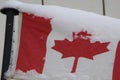 Canadian Flag in Snow Royalty Free Stock Photo