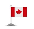 Canadian flag standing on white background. Vector