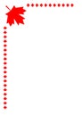 Canadian flag symbolism red leaf corner frame. Royalty Free Stock Photo