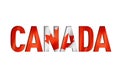 Canadian flag text font Royalty Free Stock Photo