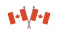 Canadian flags. Official Canada Flag With Original Color. Happy Canada Day poster. Vector illustration