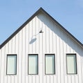 Canadian Home House Exterior Details White Board Batten Siding Royalty Free Stock Photo