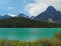 Canadian Landscape with Turquoise Lake and Rocky Mountains