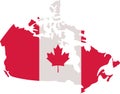 Canadian map with canada flag Royalty Free Stock Photo