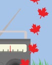 Canadian maple leaf as radio tunes
