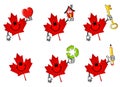 Canadian Maple Leaf Cartoons Royalty Free Stock Photo