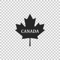 Canadian maple leaf with city name Canada icon isolated on transparent background Royalty Free Stock Photo