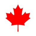 Canadian maple leaf vector icon. Red maple leaf Royalty Free Stock Photo