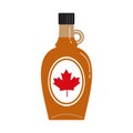 Canadian maple syrup glass bottle vector icon Royalty Free Stock Photo