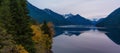 Canadian Mountain Landscape. Cloudy Overcast Fall Season