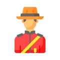 Canadian mounted police officer vector design in trendy style, ready to use and download icon