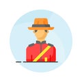 Canadian mounted police officer vector design in trendy style, ready to use and download icon