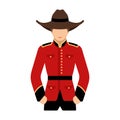 Canadian mountie. Royal Canadian Mounted Police uniform. Vector illustration. Royalty Free Stock Photo