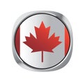 Canadian national flag button isolated on white Royalty Free Stock Photo