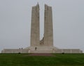 The Canadian National Memorial at Vimy Ridge on a sombre, grey November day Royalty Free Stock Photo