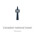 Canadian national tower icon vector. Trendy flat canadian national tower icon from monuments collection isolated on white