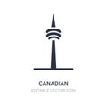 canadian national tower icon on white background. Simple element illustration from Monuments concept