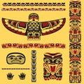 Canadian native art elements in vector Royalty Free Stock Photo