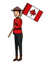 canadian officer ranger with flag character