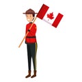 canadian officer ranger with flag character